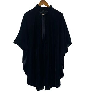 Vintage Black Velvet Mourning Cloak Opera Gothic Renaissance Theater One Size